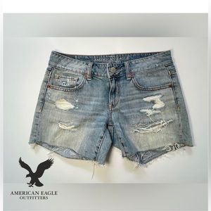 American Eagle Jean Shorts, Size 4, Distressed, Raw Hem